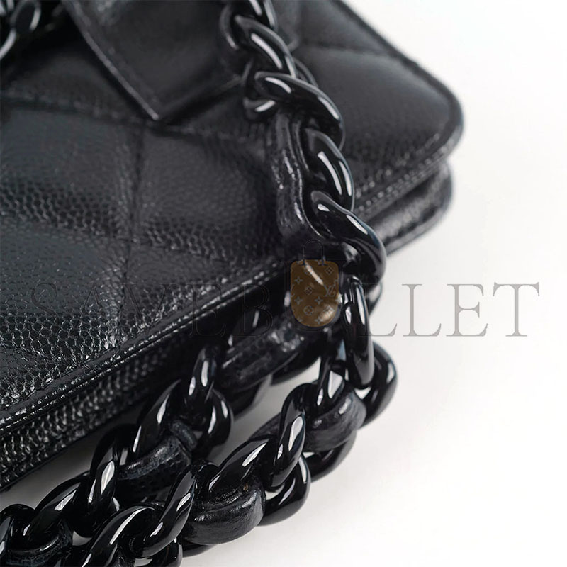 Ch**el my everything flap card holder quilted caviar belt bag (12*9*2cm)